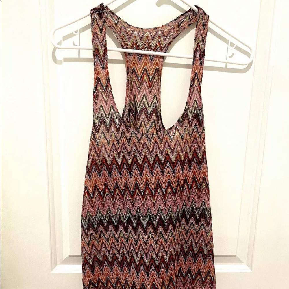 Top Secret New Wave Weave Pattern Pink Tank Top